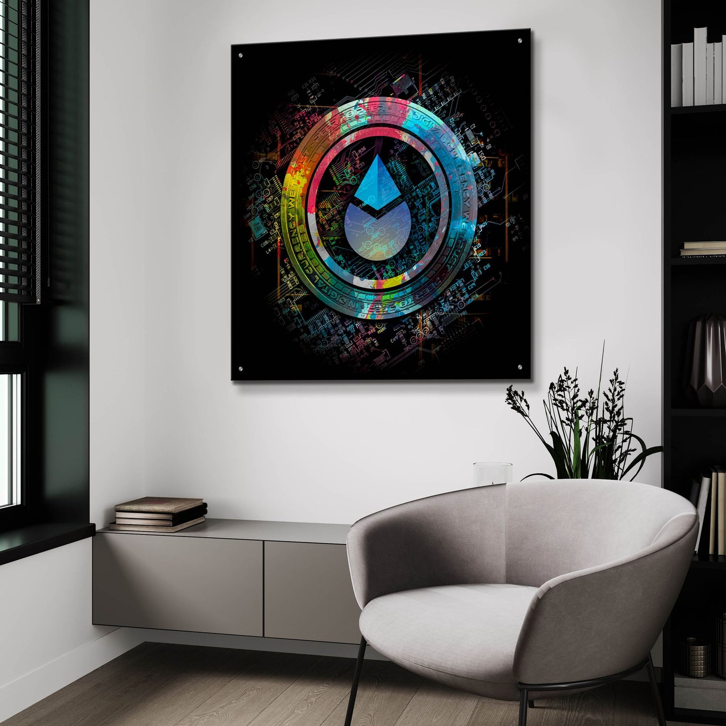 Epic Art 'Lido Crypto Power by Epic Portfolio, Acrylic Glass Wall Art,36x36