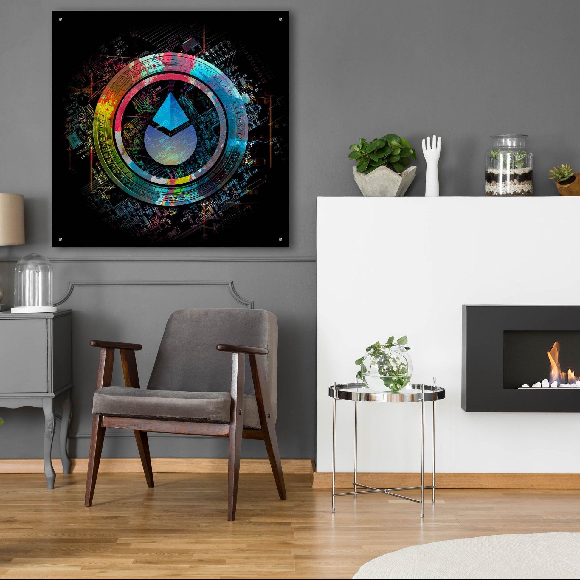 Epic Art 'Lido Crypto Power by Epic Portfolio, Acrylic Glass Wall Art,36x36