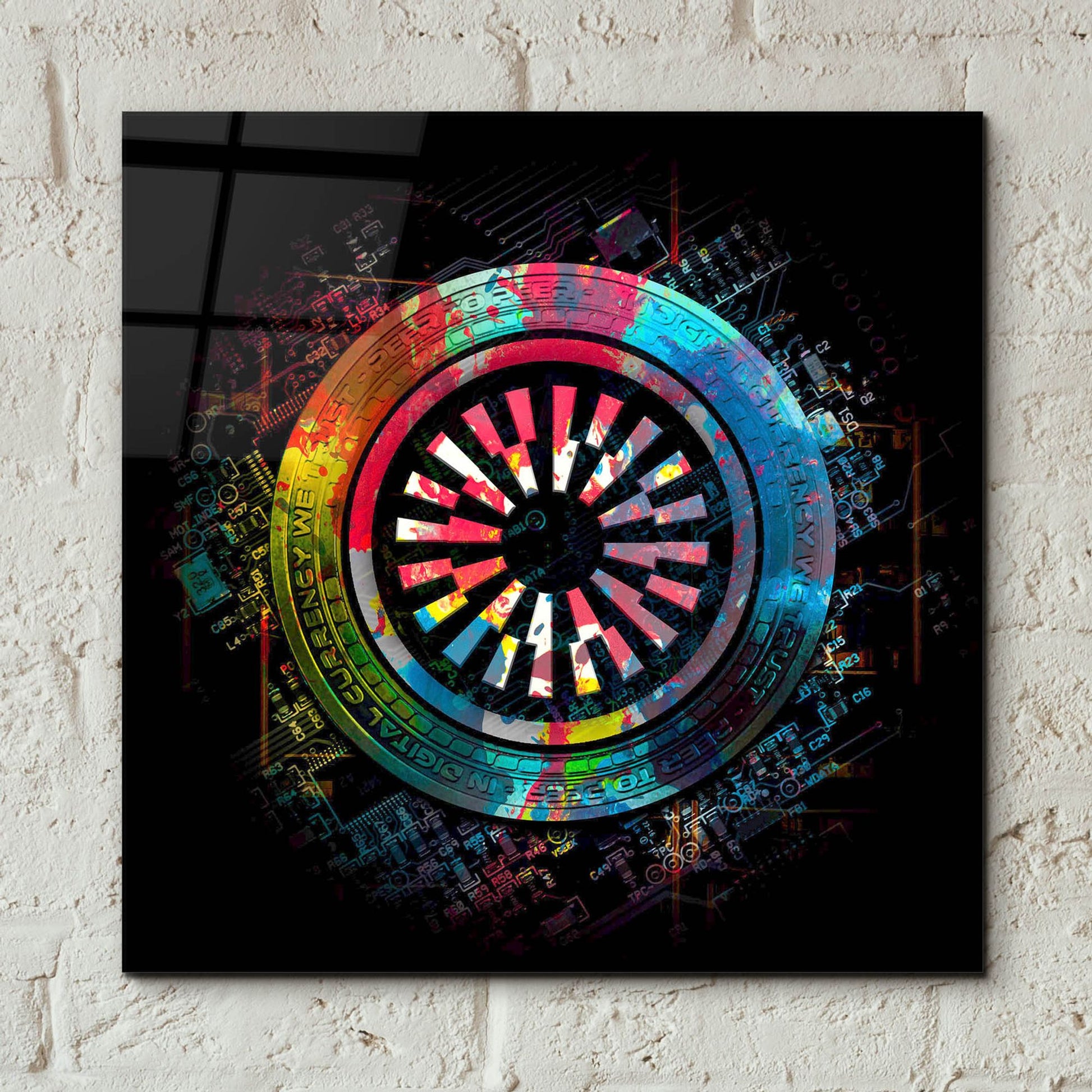 Epic Art 'Mantle Crypto Power by Epic Portfolio, Acrylic Glass Wall Art,12x12