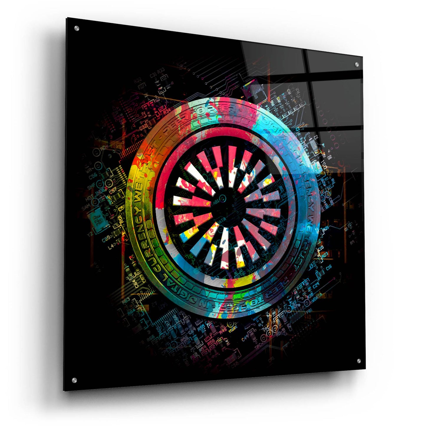 Epic Art 'Mantle Crypto Power by Epic Portfolio, Acrylic Glass Wall Art,36x36