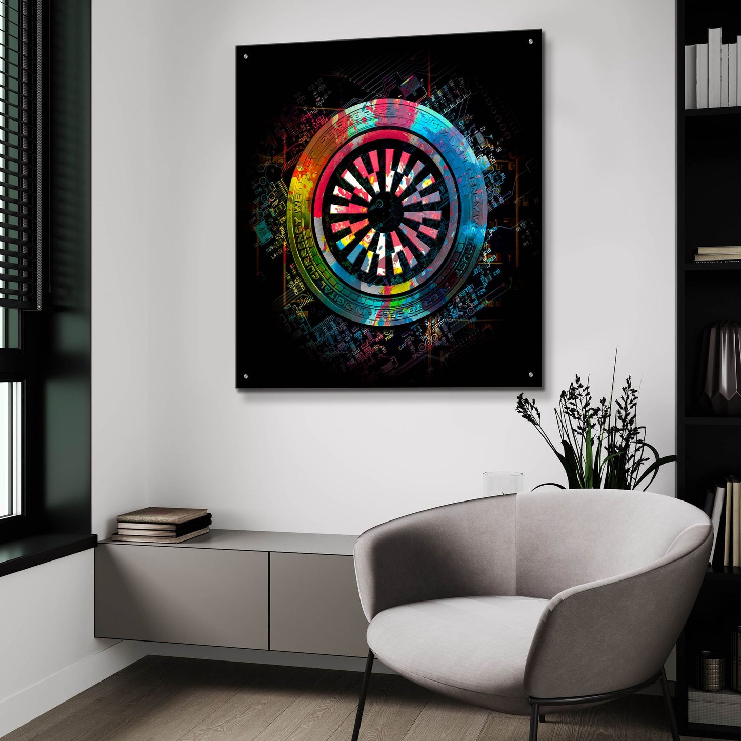 Epic Art 'Mantle Crypto Power by Epic Portfolio, Acrylic Glass Wall Art,36x36