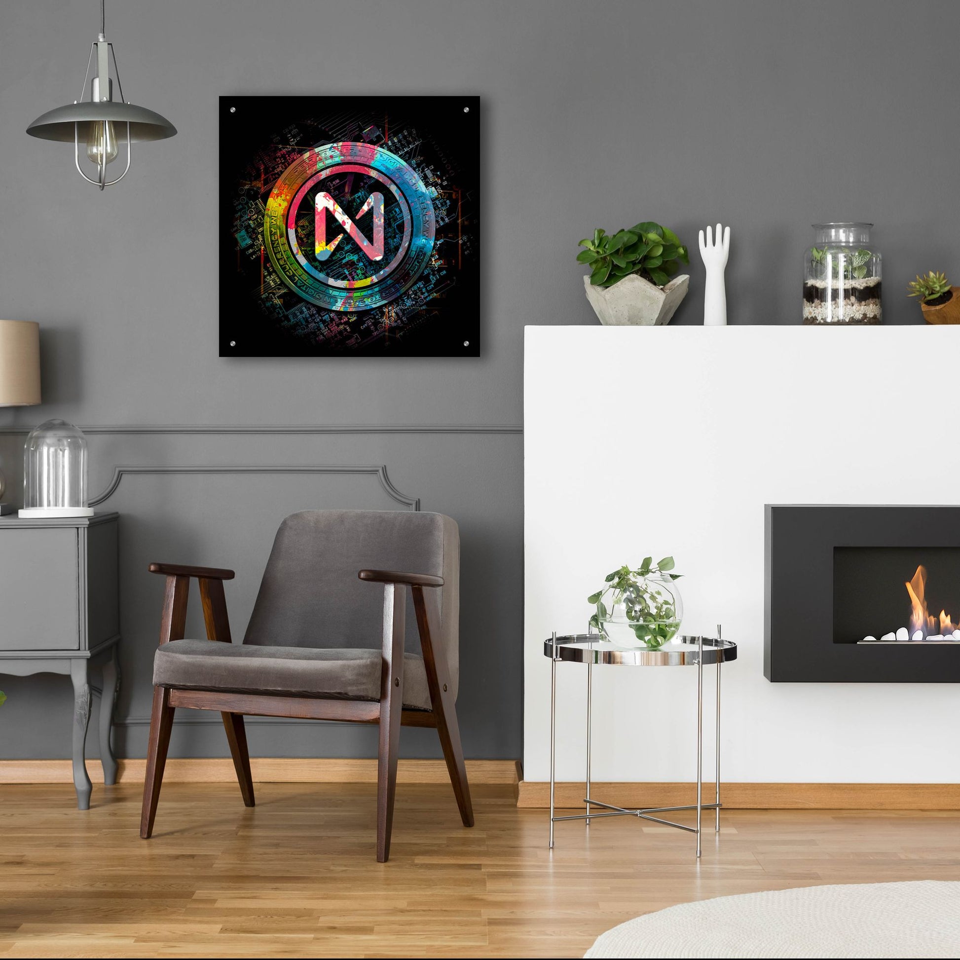 Epic Art 'Near Protocol Crypto Power by Epic Portfolio, Acrylic Glass Wall Art,24x24