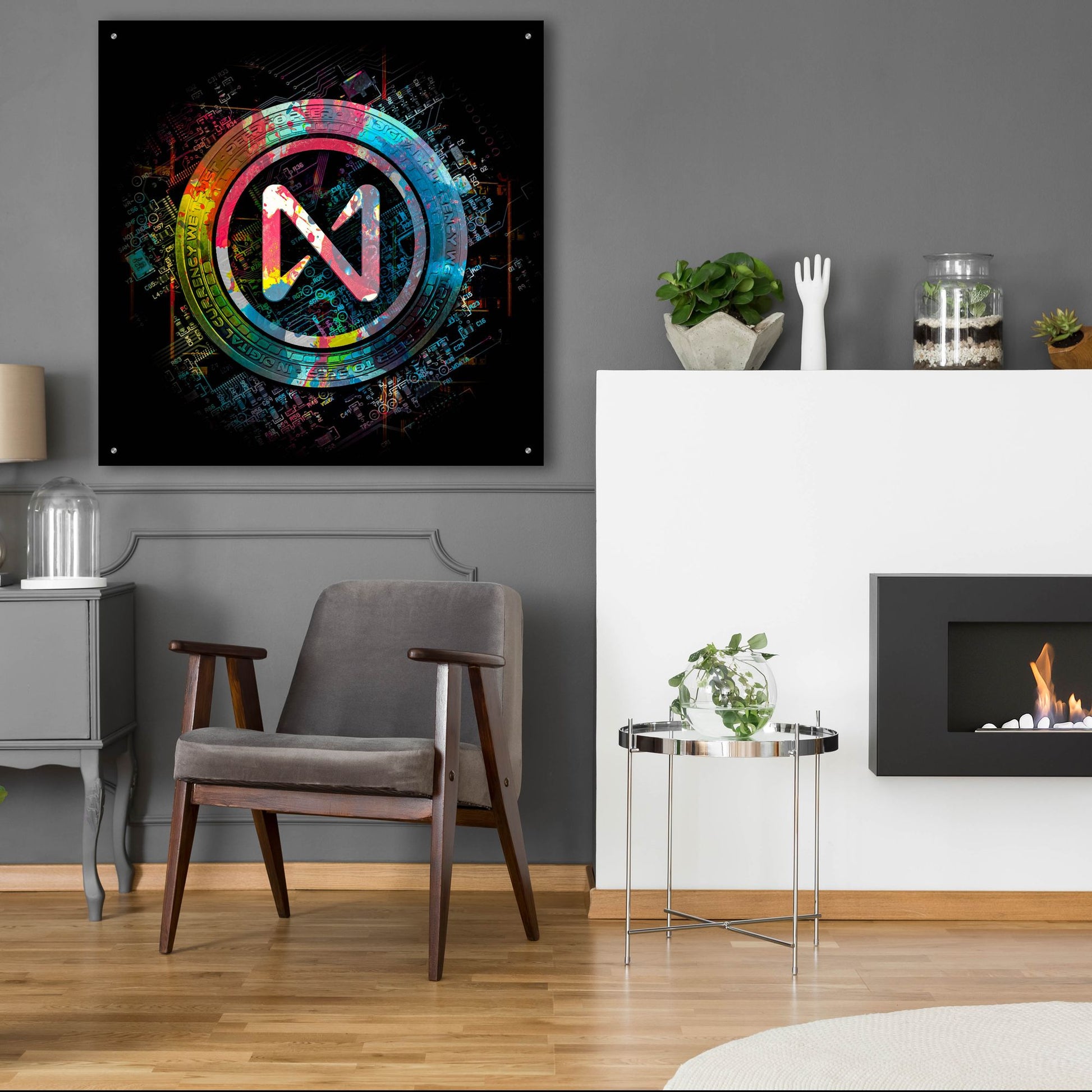 Epic Art 'Near Protocol Crypto Power by Epic Portfolio, Acrylic Glass Wall Art,36x36