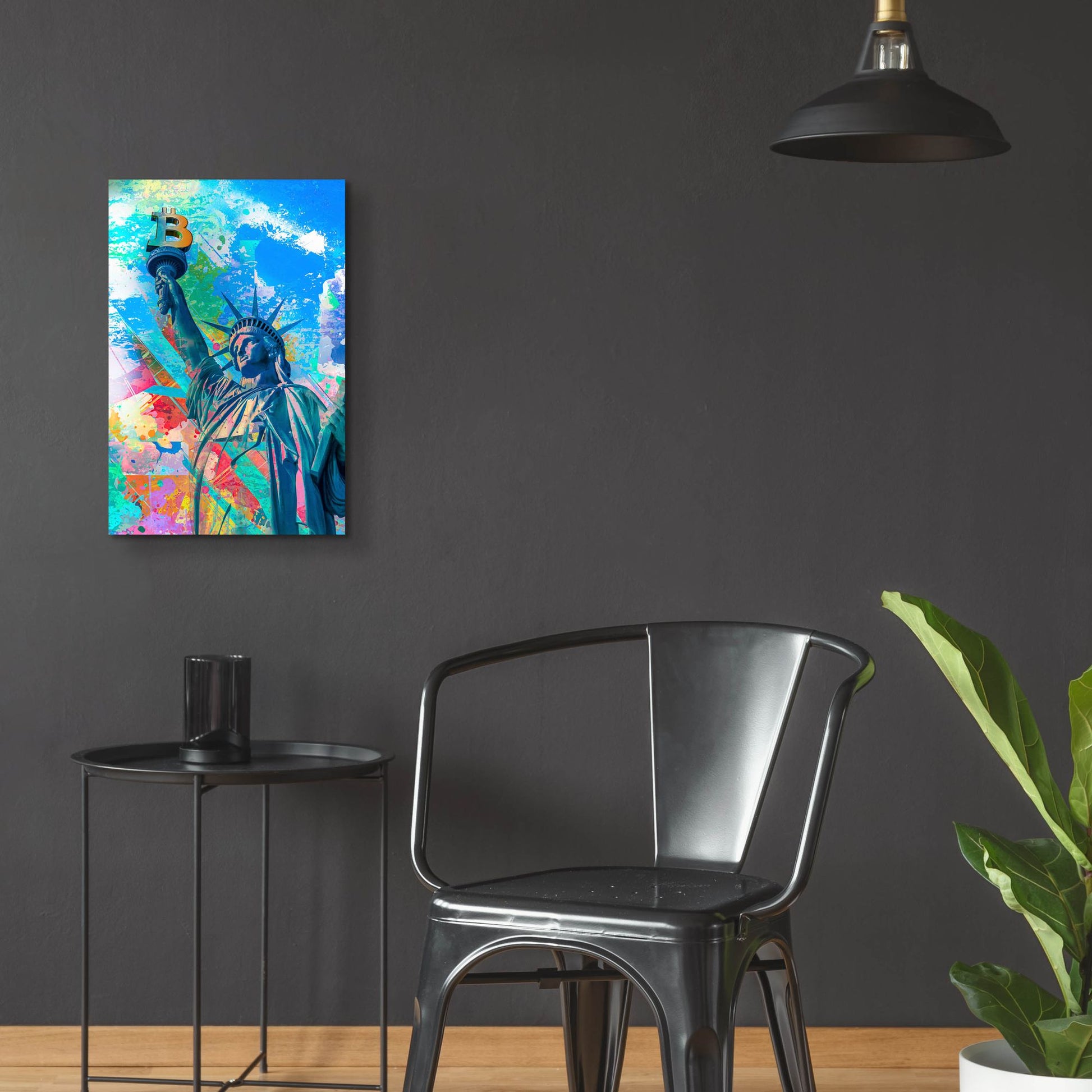 Epic Art 'Statue Of Bitcoin Liberty by Epic Portfolio, Acrylic Glass Wall Art,16x24