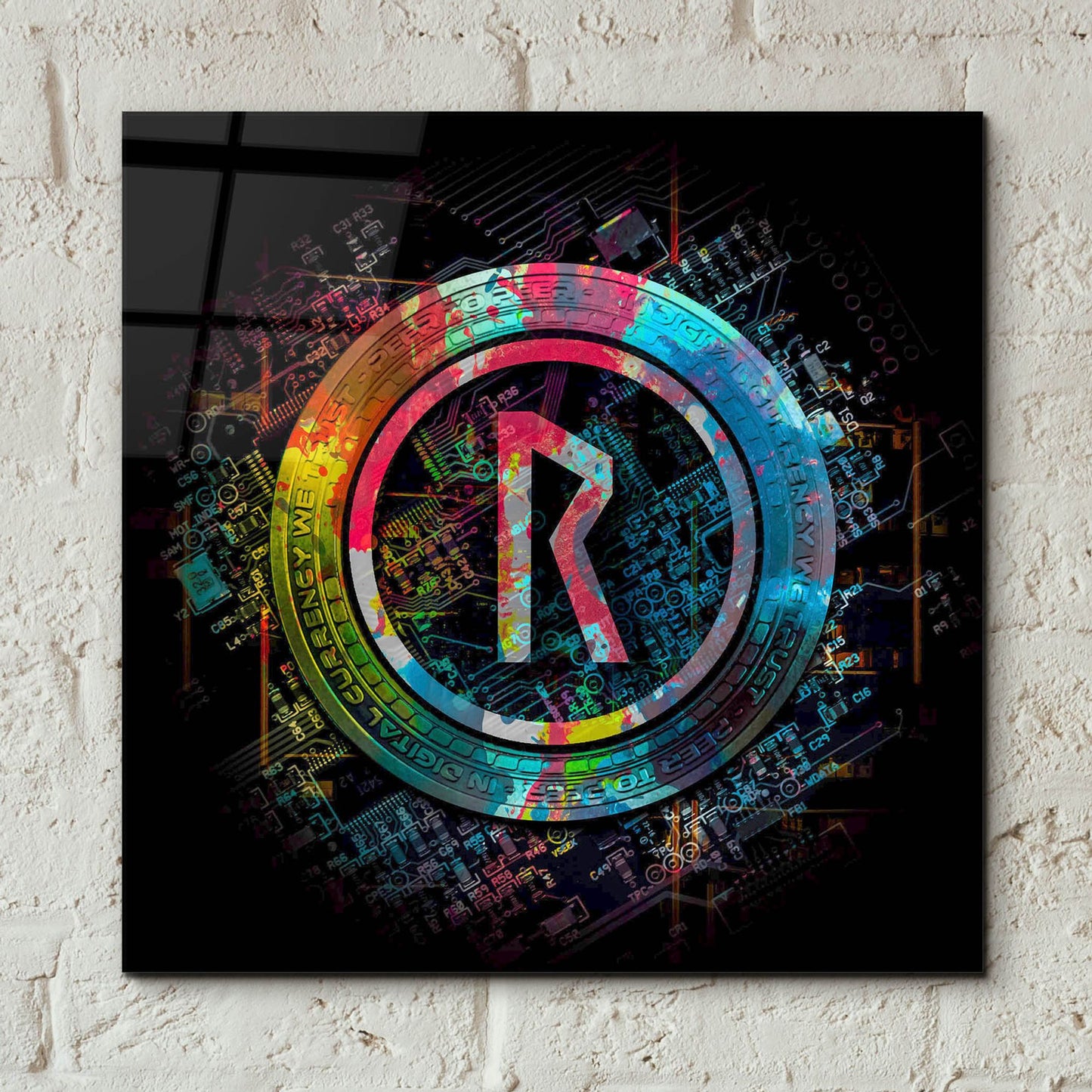 Epic Art 'Thorchain Rune Crypto Power by Epic Portfolio, Acrylic Glass Wall Art,12x12