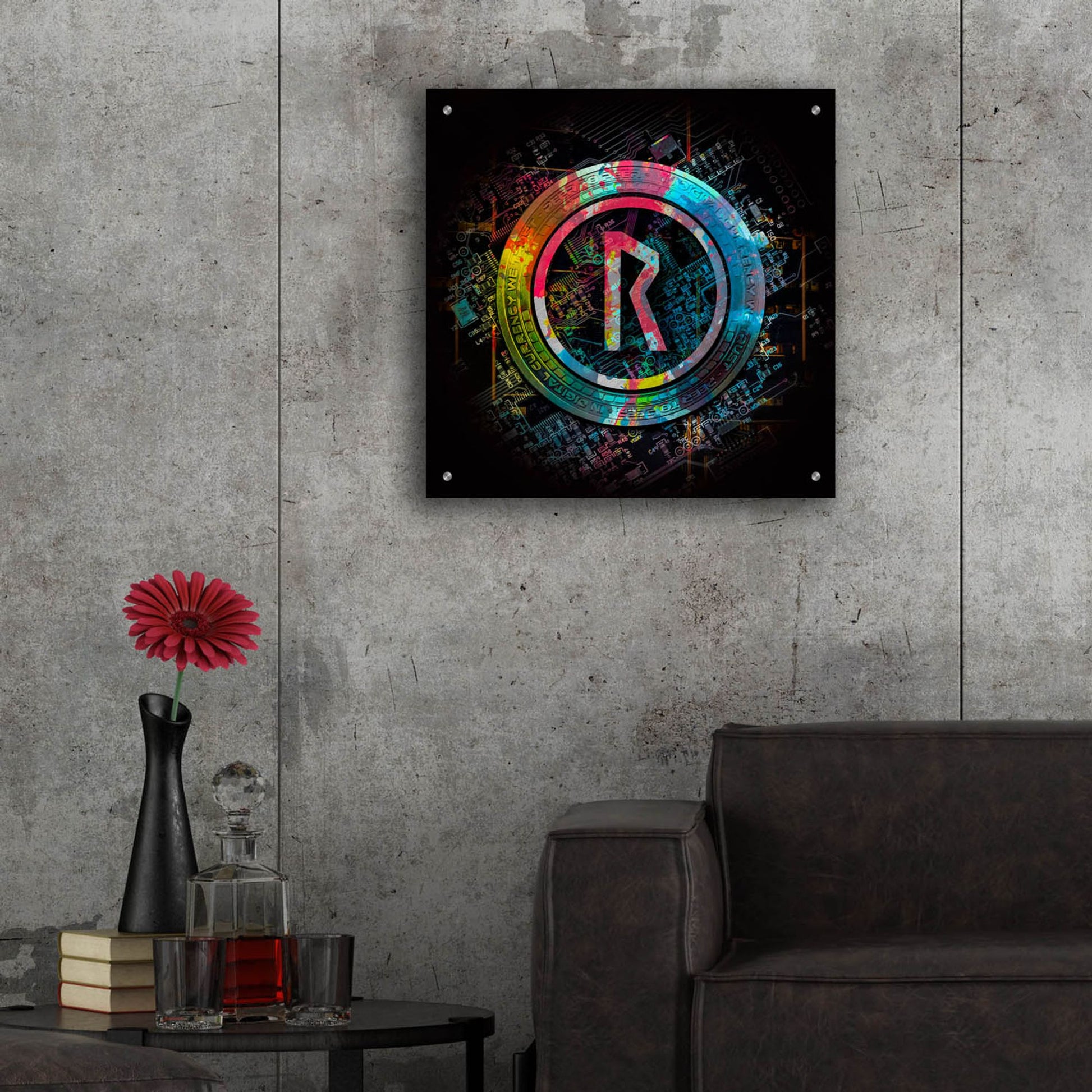 Epic Art 'Thorchain Rune Crypto Power by Epic Portfolio, Acrylic Glass Wall Art,24x24