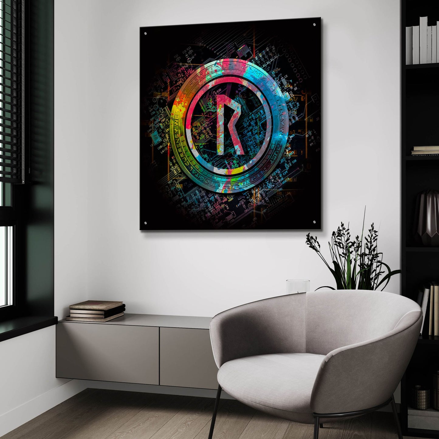 Epic Art 'Thorchain Rune Crypto Power by Epic Portfolio, Acrylic Glass Wall Art,36x36