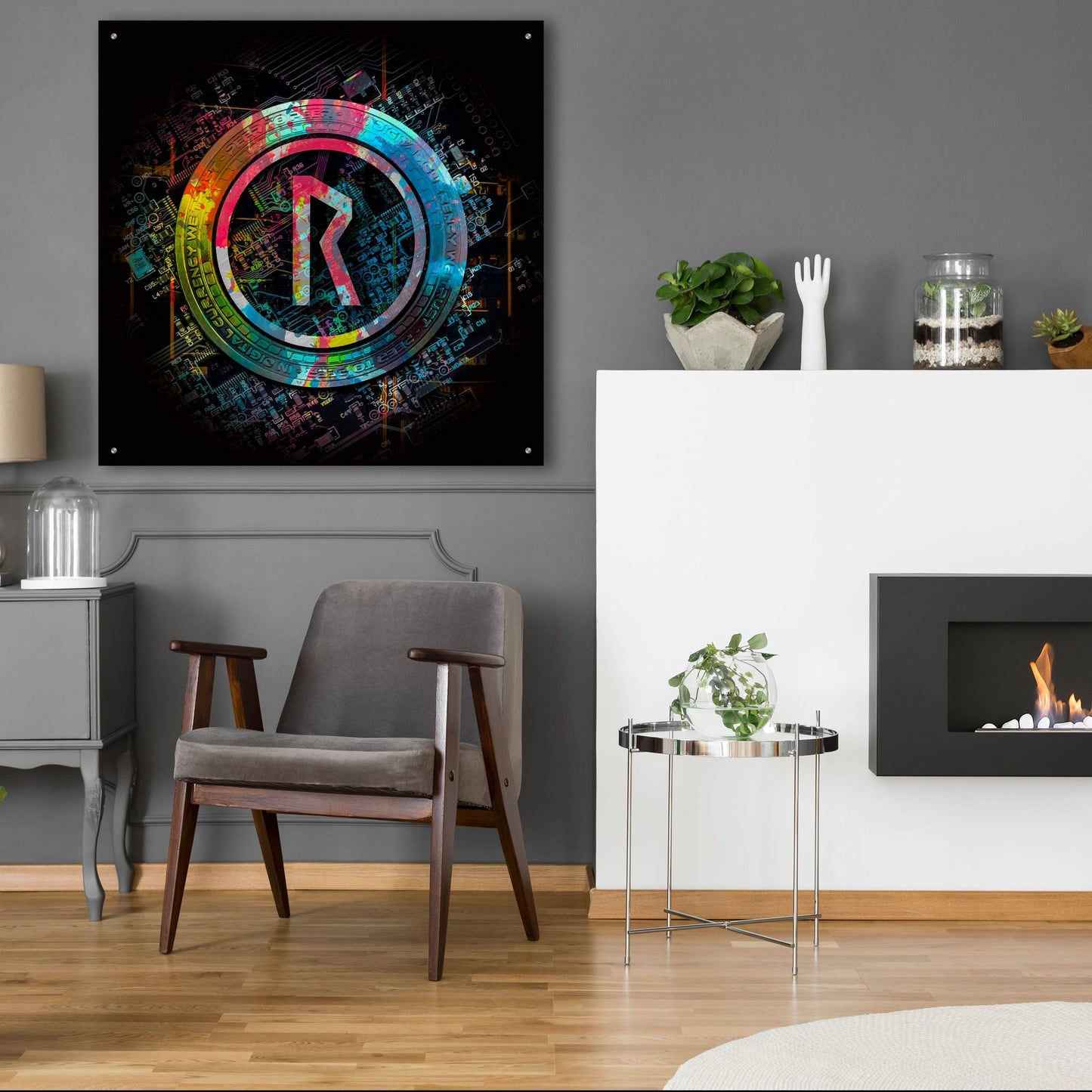 Epic Art 'Thorchain Rune Crypto Power by Epic Portfolio, Acrylic Glass Wall Art,36x36