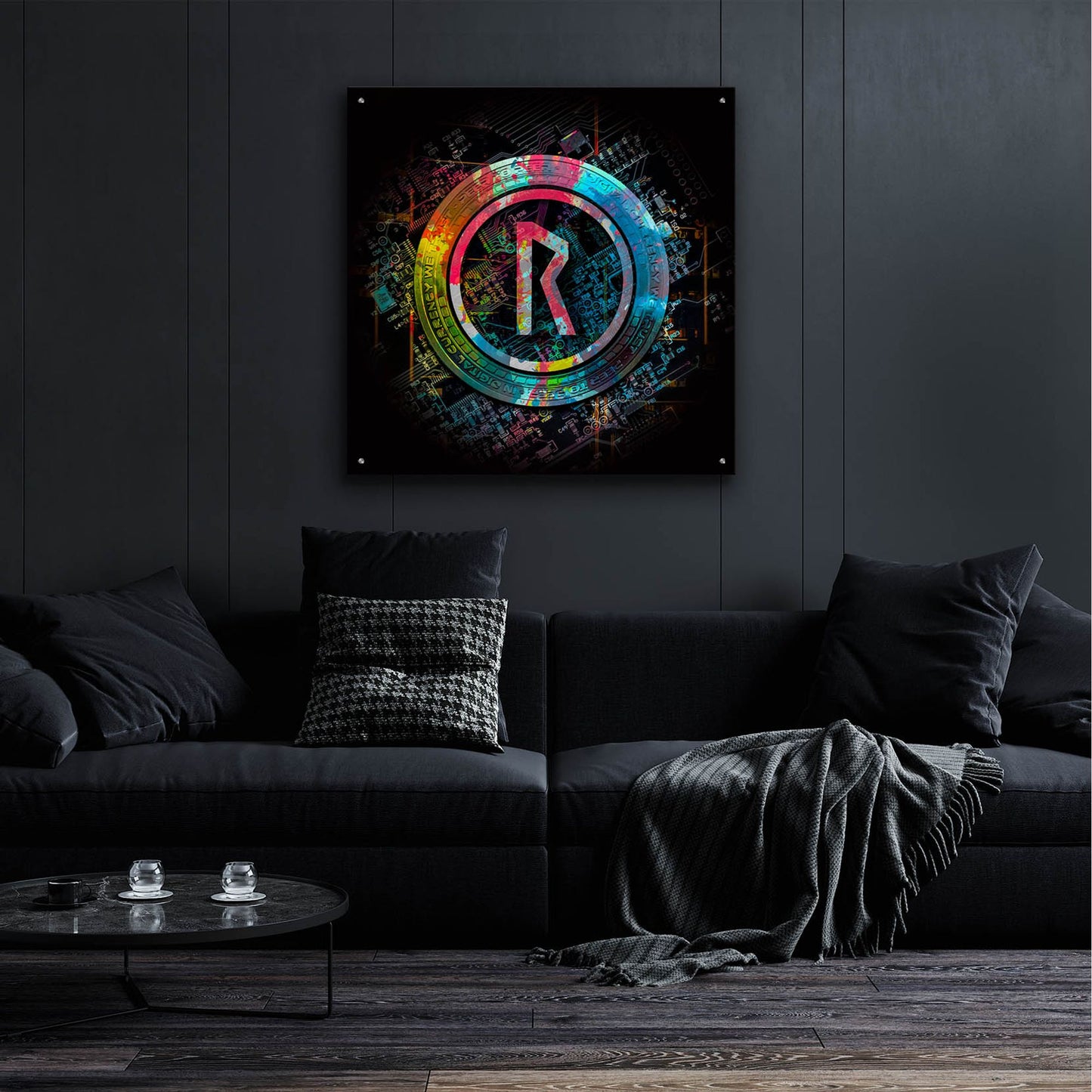 Epic Art 'Thorchain Rune Crypto Power by Epic Portfolio, Acrylic Glass Wall Art,36x36