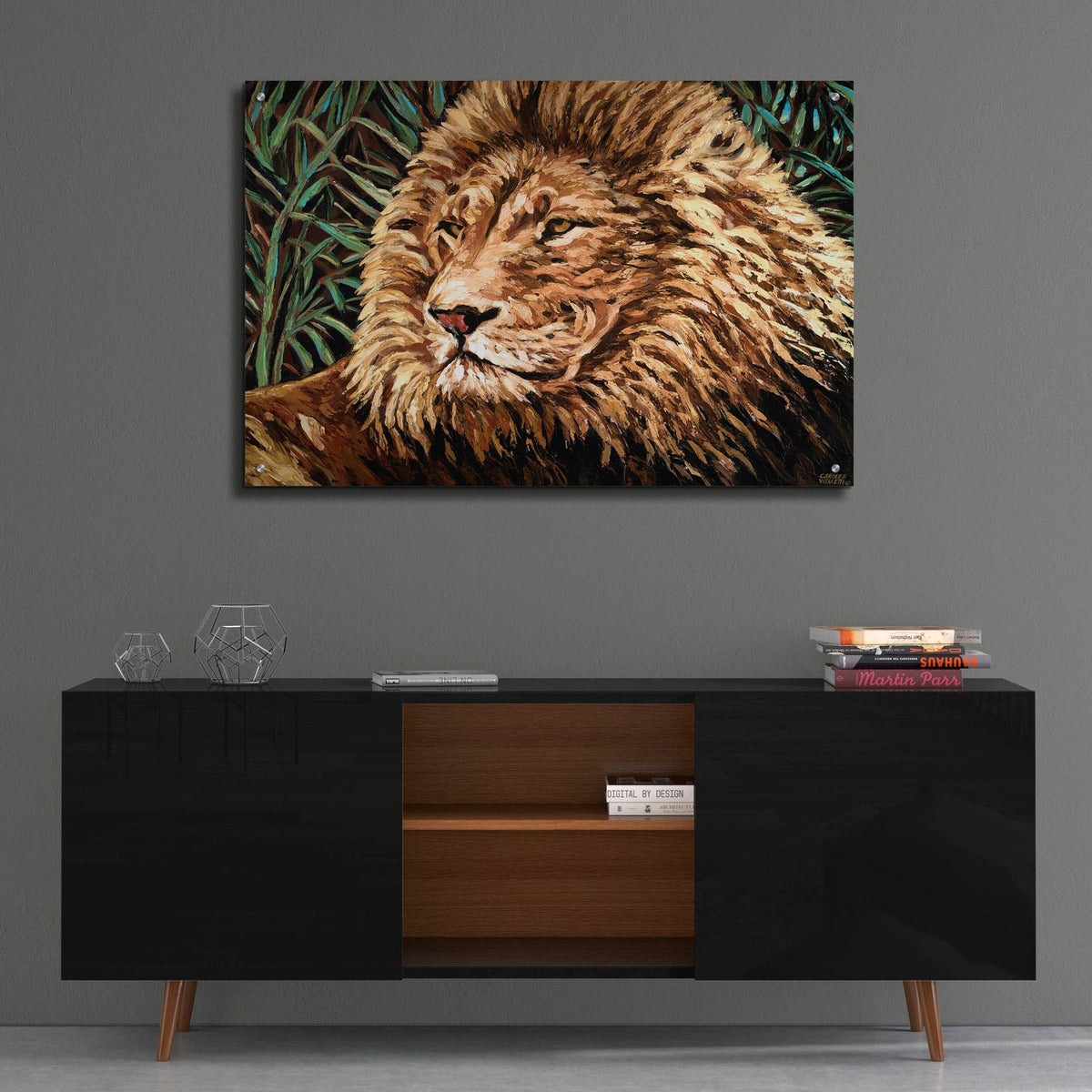 Cecil The Lion 16x20 by Carolee Vitaletti - 36x24 acrylic wall art in a room