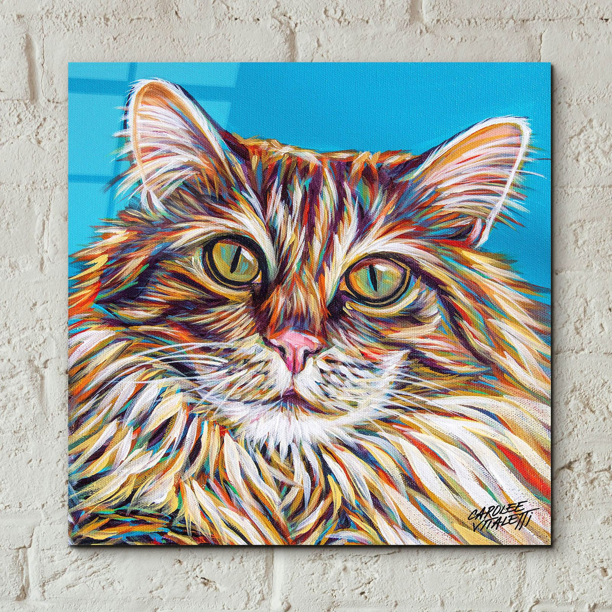 High Society Cat by Carolee Vitaletti - 12x12 acrylic wall art in a room