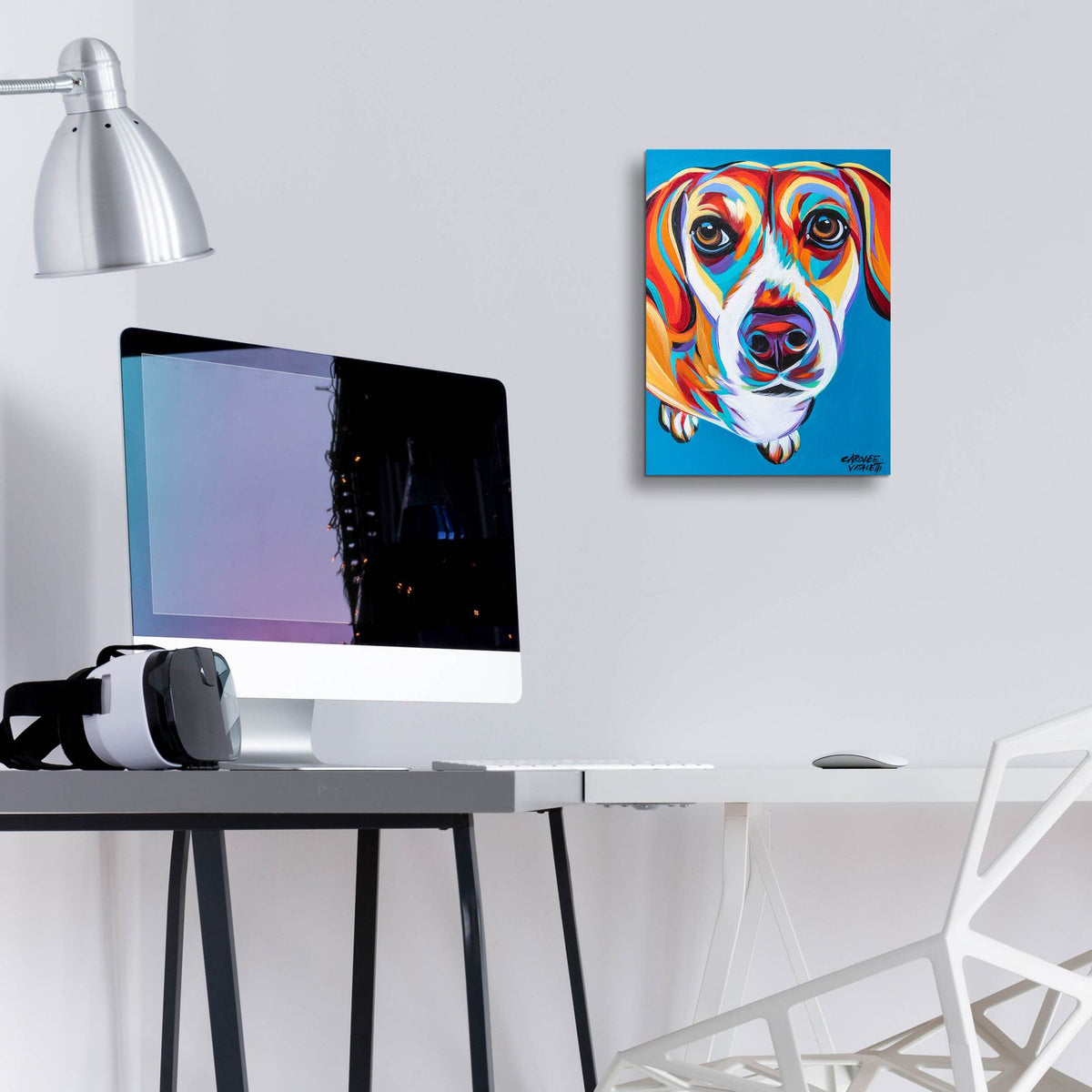 Nosey Dog 2 by Carolee Vitaletti - 12x16 acrylic wall art in a room