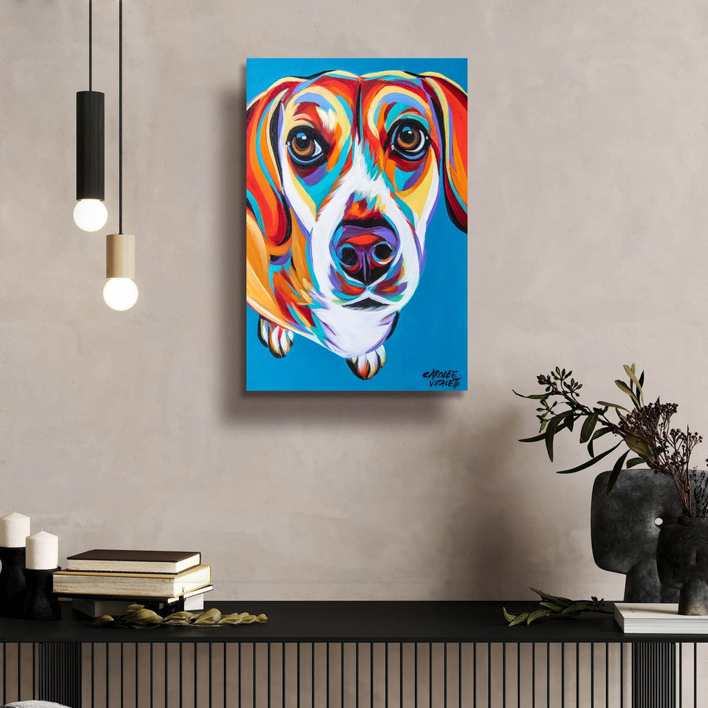 Nosey Dog 2 by Carolee Vitaletti - 16x24 acrylic wall art in a room