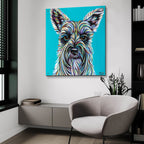 Colorful Schnauzer by Carolee Vitaletti - 36x36 acrylic wall art in a room