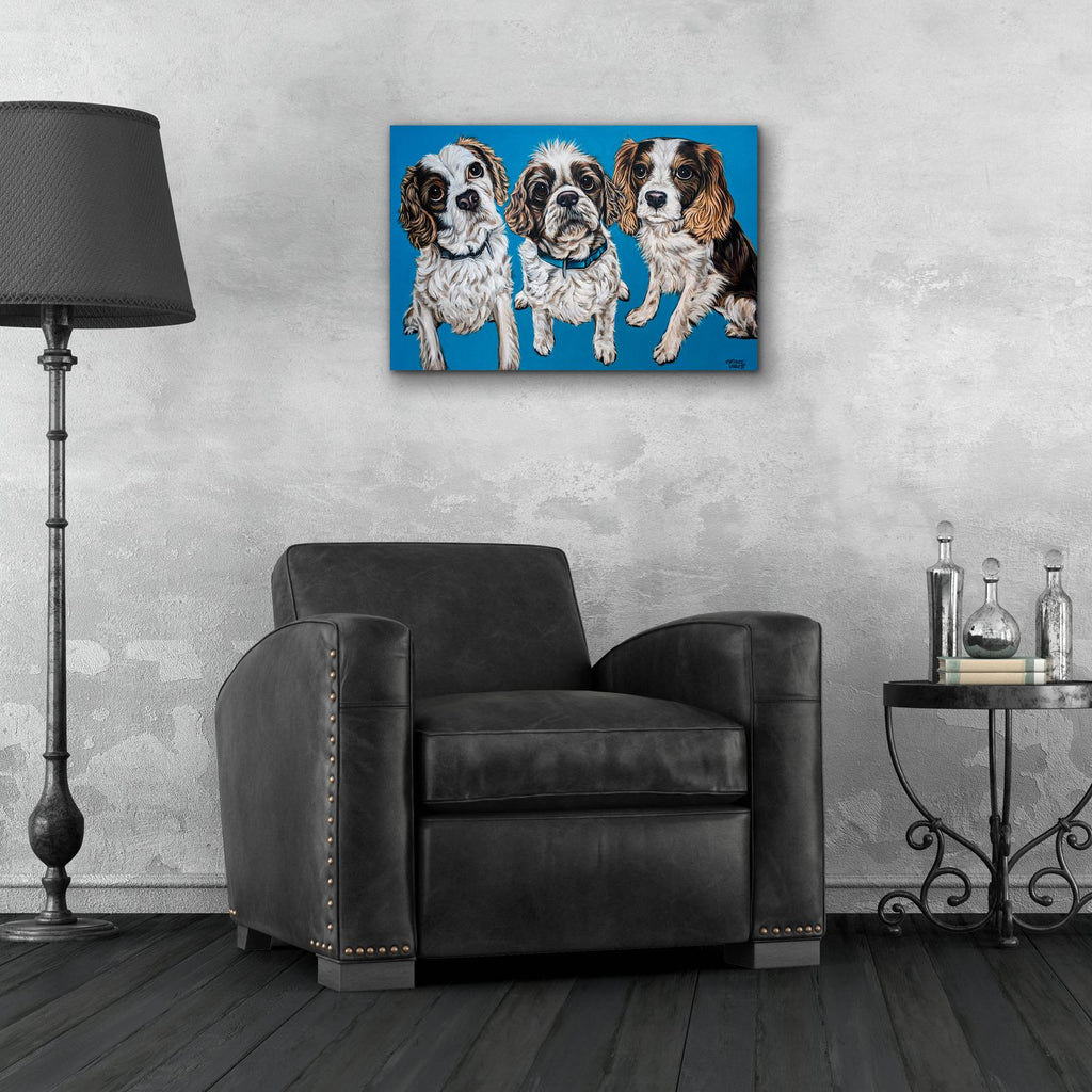 King Charles Family by Carolee Vitaletti - 24x16 acrylic wall art in a room