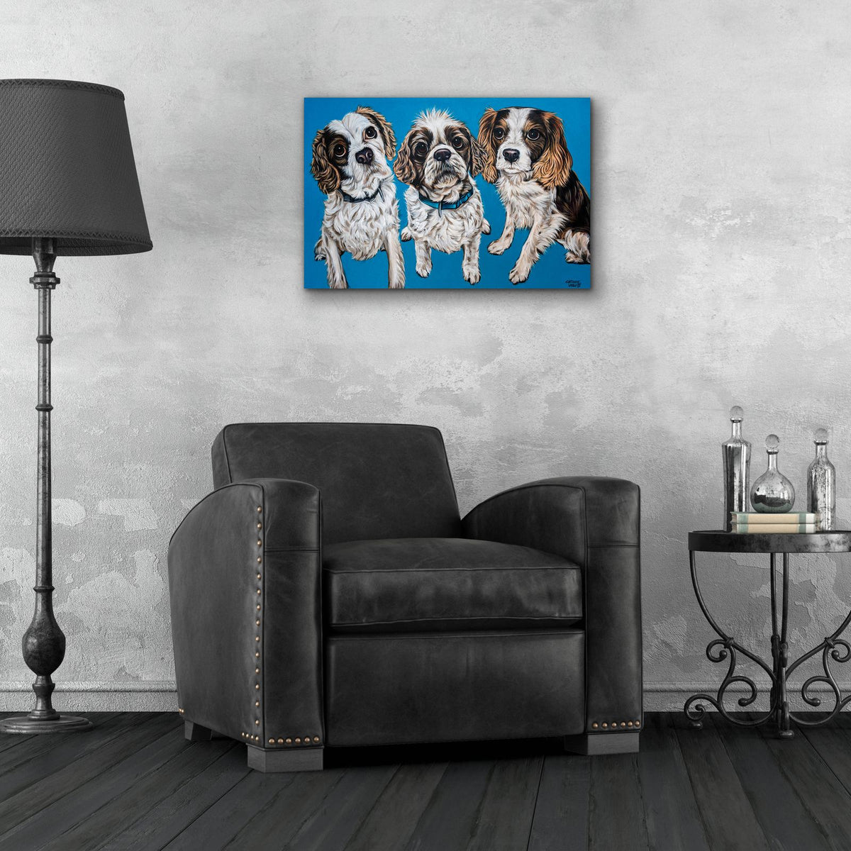 King Charles Family by Carolee Vitaletti - 24x16 acrylic wall art in a room