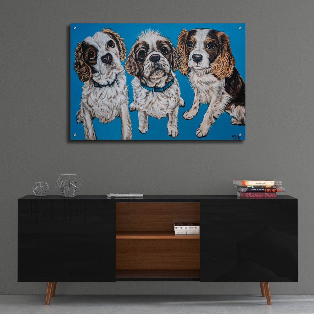 King Charles Family by Carolee Vitaletti - 36x24 acrylic wall art in a room