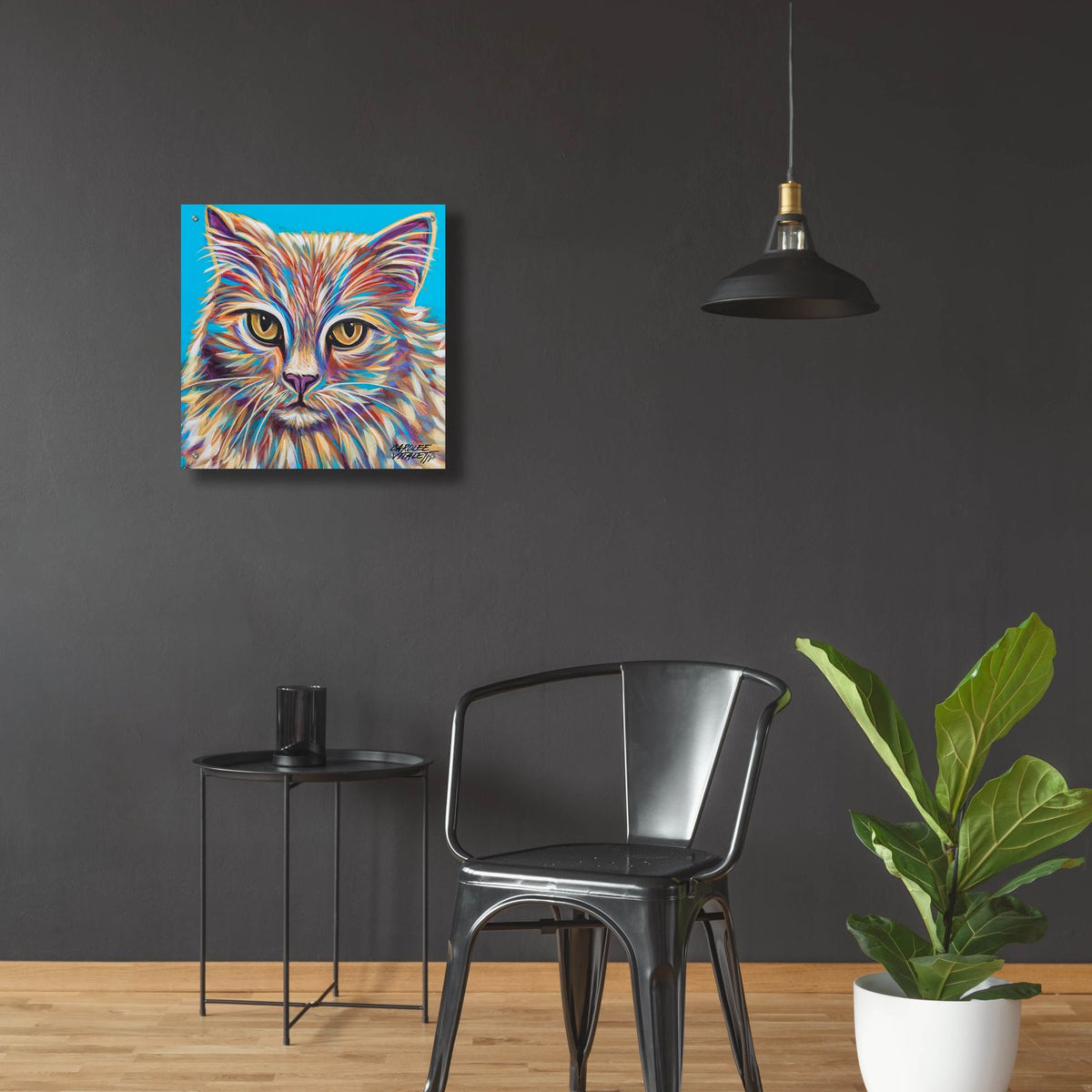 Pastel Cats 2 by Carolee Vitaletti - 24x24 acrylic wall art in a room