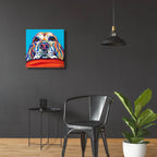 Kaleidoscope Dog 2 by Carolee Vitaletti - 24x24 acrylic wall art in a room