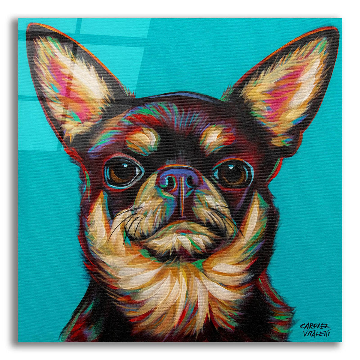Blue Dark Chihuahua by Carolee Vitaletti acrylic glass wall art
