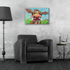 Cow From Another Planet 1 by Carolee Vitaletti - 24x16 acrylic wall art in a room