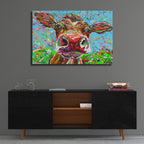 Cow From Another Planet 1 by Carolee Vitaletti - 36x24 acrylic wall art in a room