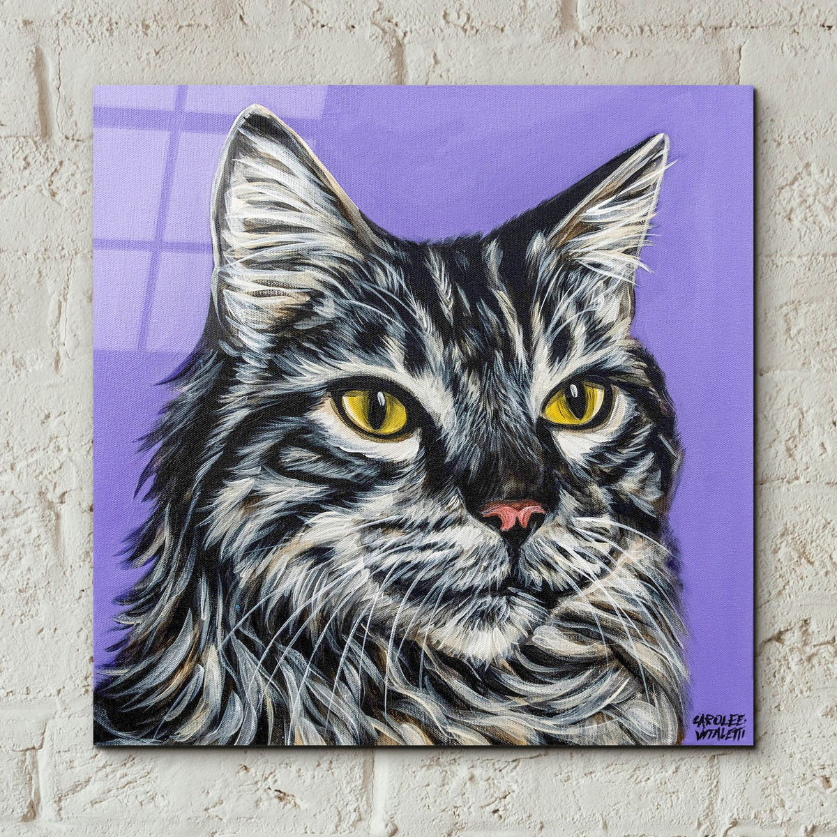 Tough Cat by Carolee Vitaletti - 12x12 acrylic wall art in a room