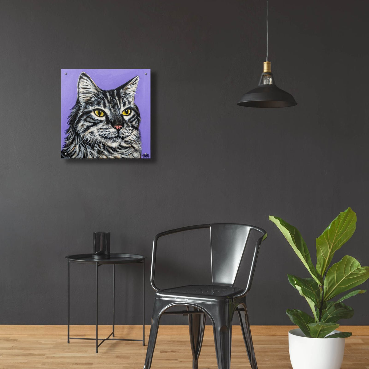 Tough Cat by Carolee Vitaletti - 24x24 acrylic wall art in a room