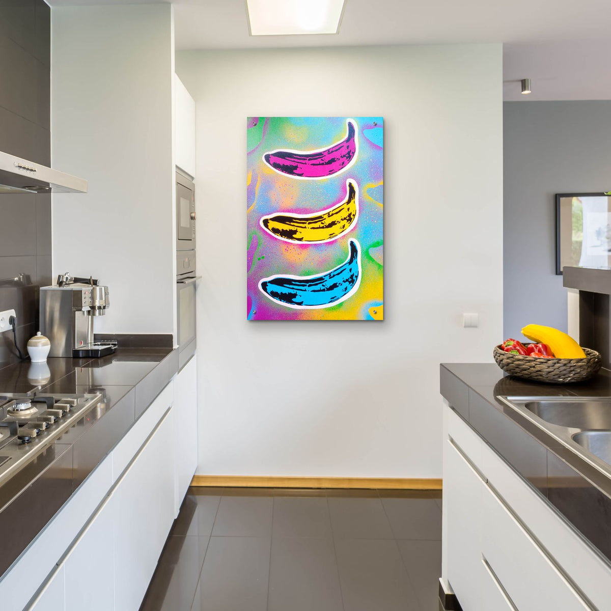 Banana Goes Pop by Abstract Graffiti - 24x36 acrylic wall art in a room