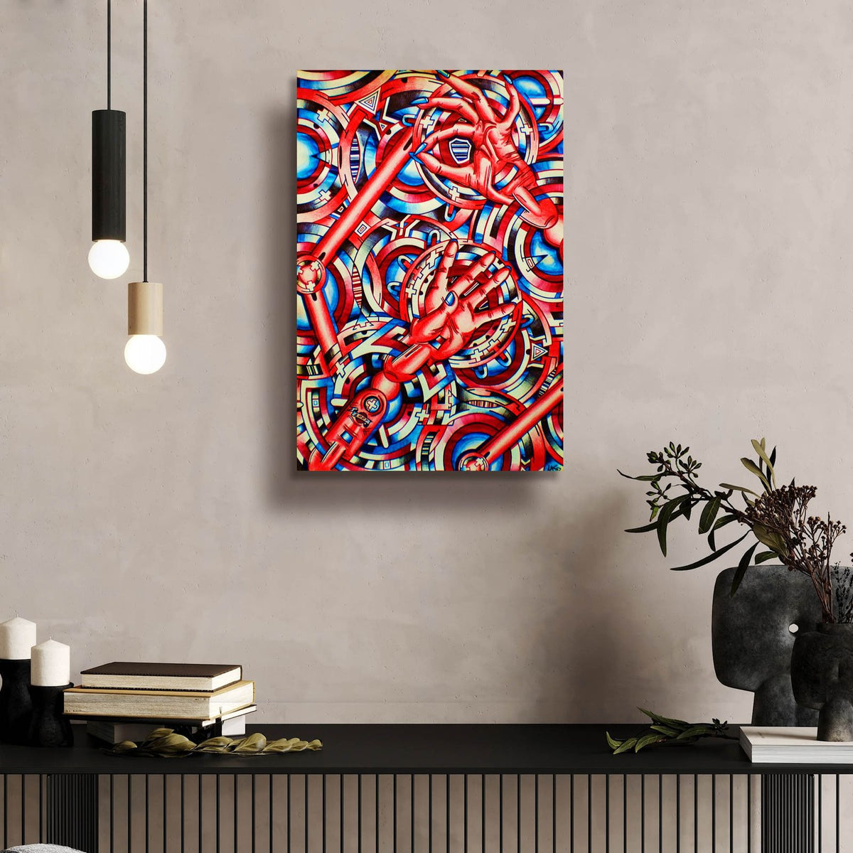 Hands Of Time by Abstract Graffiti - 16x24 acrylic wall art in a room