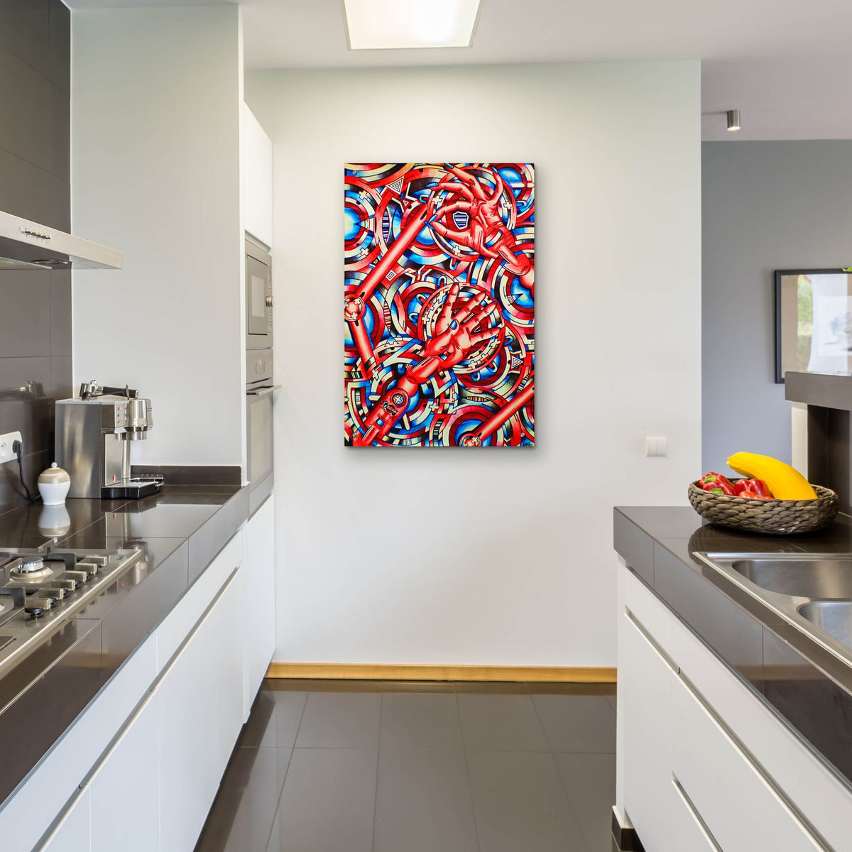 Hands Of Time by Abstract Graffiti - 24x36 acrylic wall art in a room