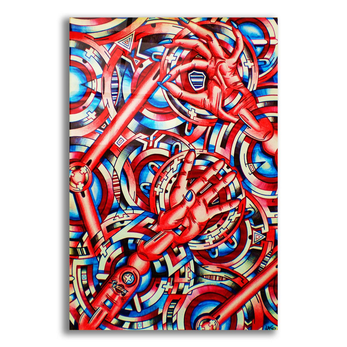 Hands Of Time by Abstract Graffiti acrylic glass wall art