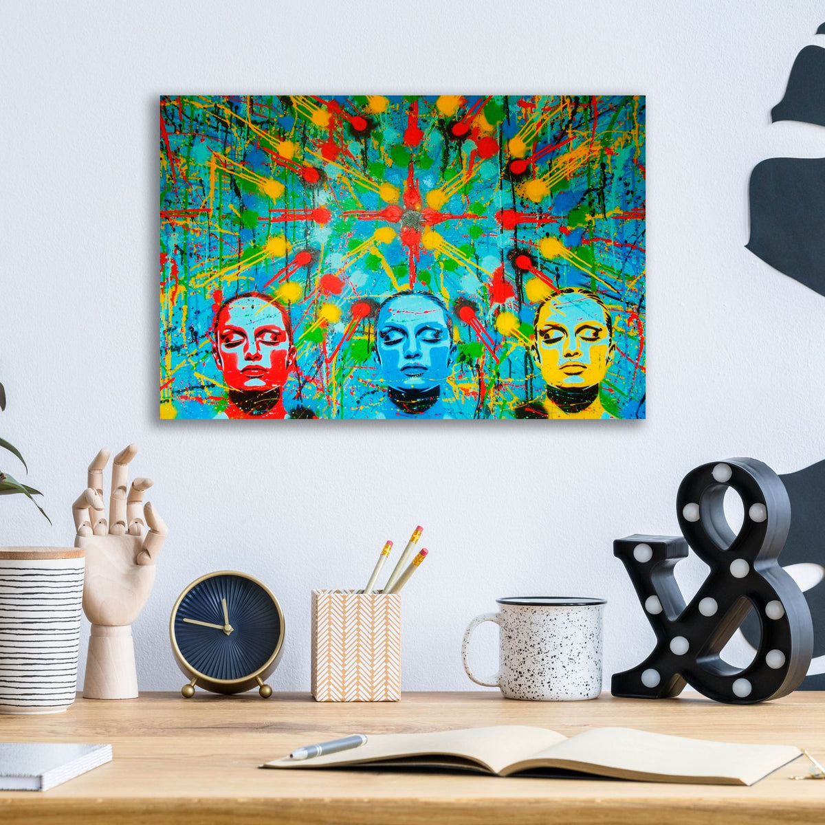 Kaleidoscope Dreamers by Abstract Graffiti - 16x12 acrylic wall art in a room