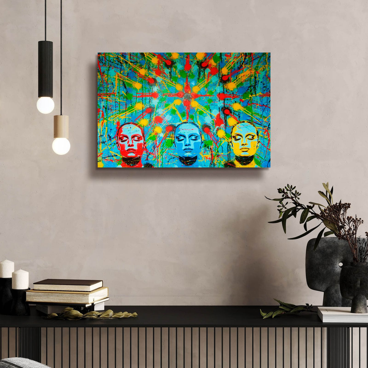 Kaleidoscope Dreamers by Abstract Graffiti - 24x16 acrylic wall art in a room