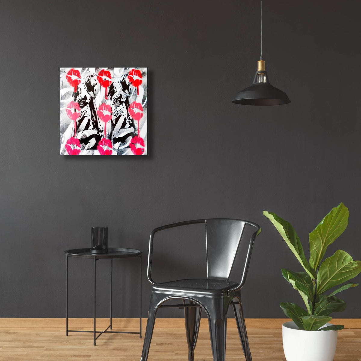 Lip Service by Abstract Graffiti - 24x24 acrylic wall art in a room