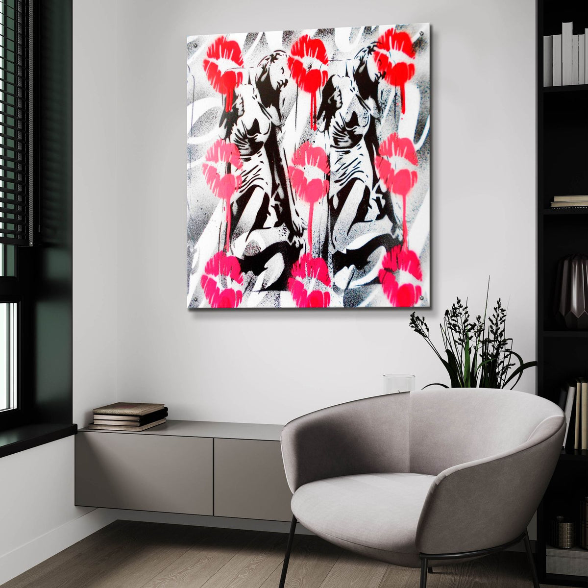 Lip Service by Abstract Graffiti - 36x36 acrylic wall art in a room