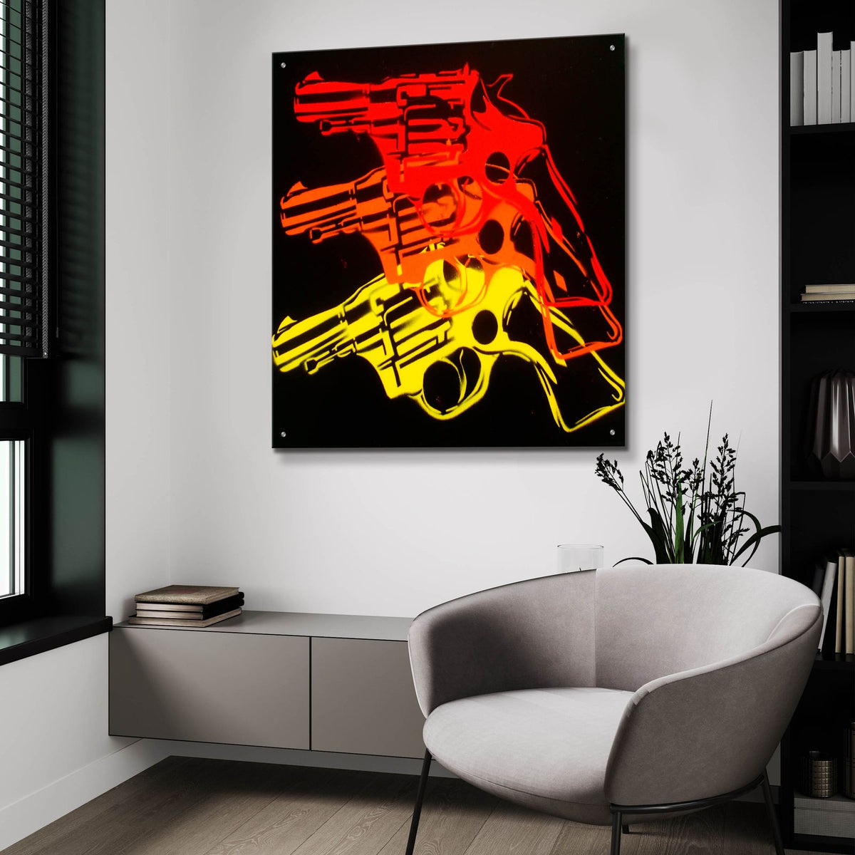 Pop Gun 1 by Abstract Graffiti - 36x36 acrylic wall art in a room