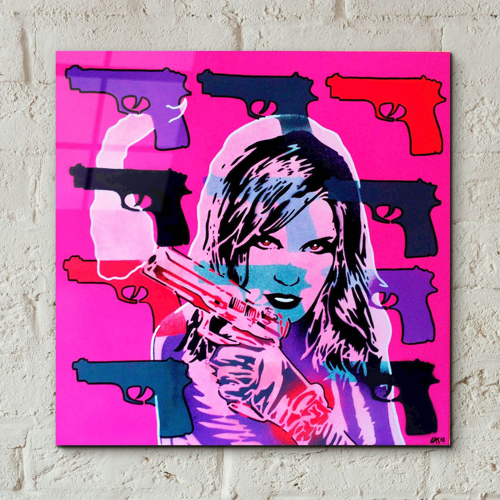 Revolver Pinks by Abstract Graffiti - 12x12 acrylic wall art in a room