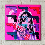 Revolver Pinks by Abstract Graffiti - 12x12 acrylic wall art in a room