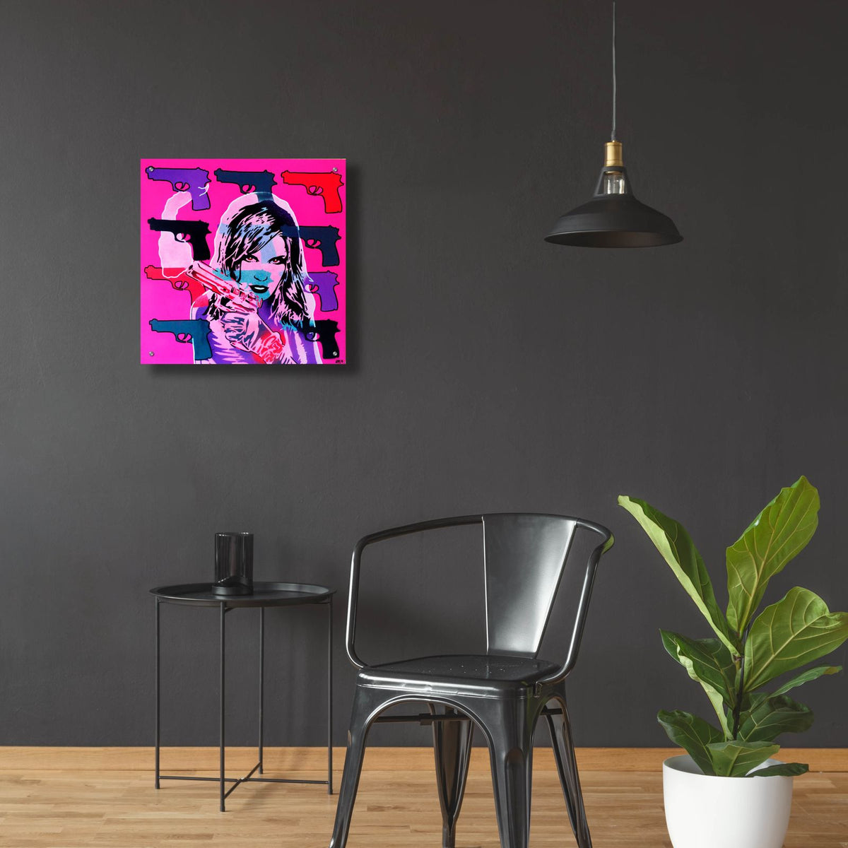 Revolver Pinks by Abstract Graffiti - 24x24 acrylic wall art in a room