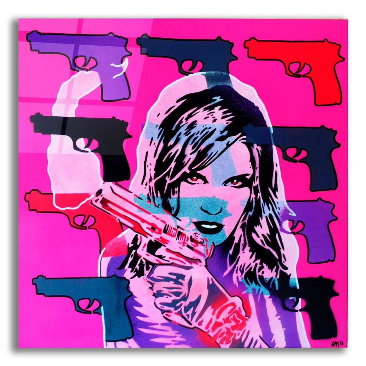 Revolver Pinks by Abstract Graffiti acrylic glass wall art