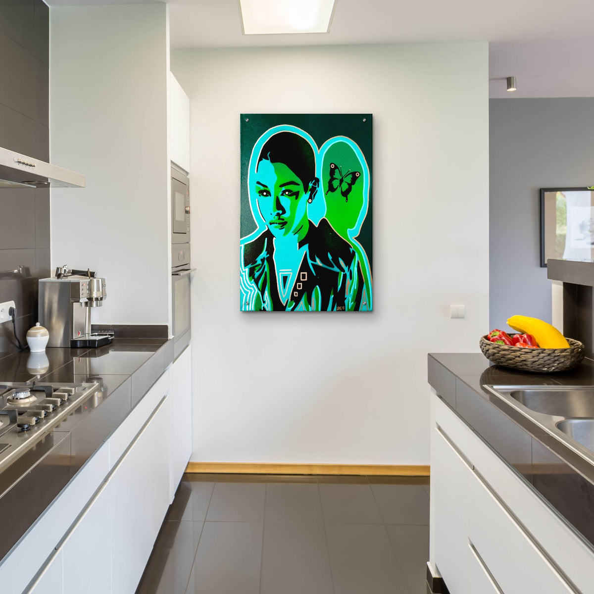 Android V Butterfly by Abstract Graffiti - 24x36 acrylic wall art in a room