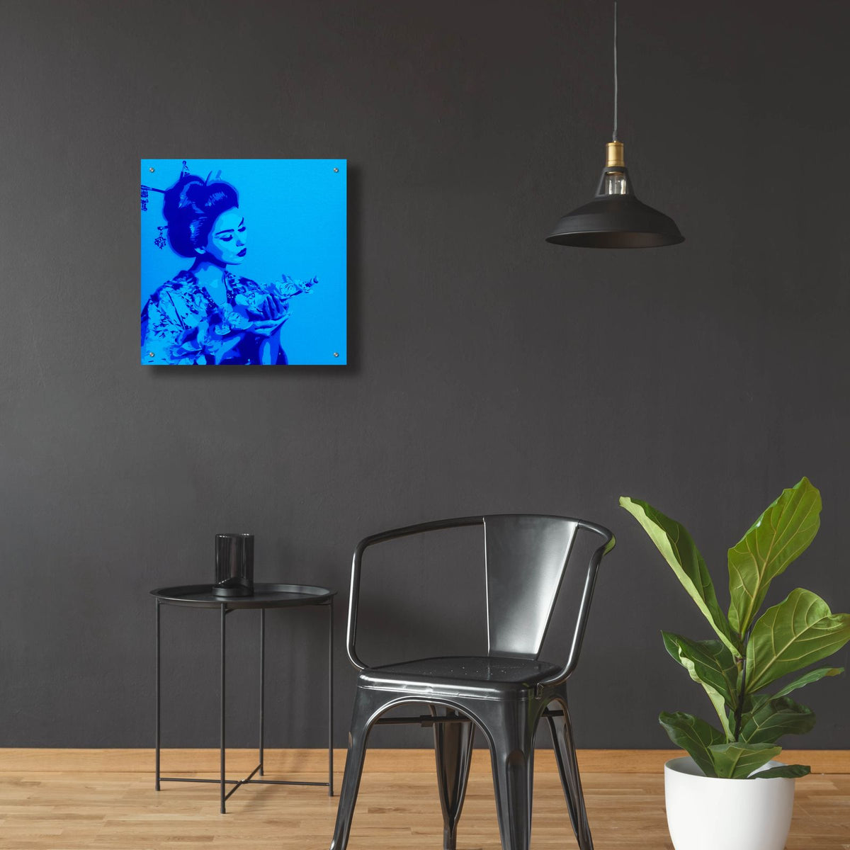 Blue Geisha by Abstract Graffiti - 24x24 acrylic wall art in a room