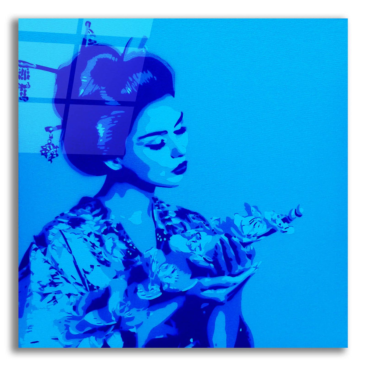 Blue Geisha by Abstract Graffiti acrylic glass wall art