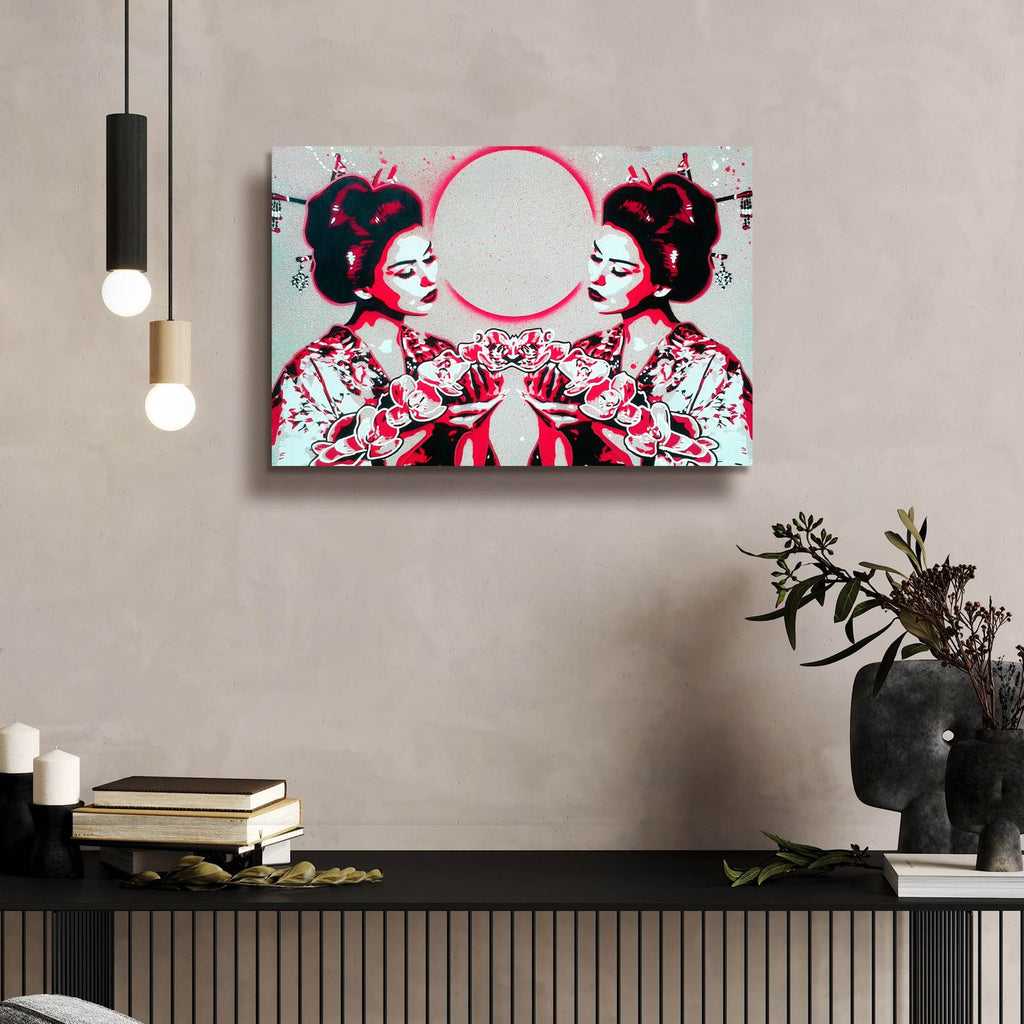 Mirror Geisha by Abstract Graffiti - 24x16 acrylic wall art in a room