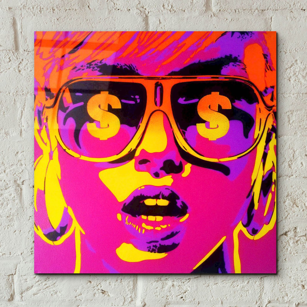 Pop Star Dollars by Abstract Graffiti - 12x12 acrylic wall art in a room