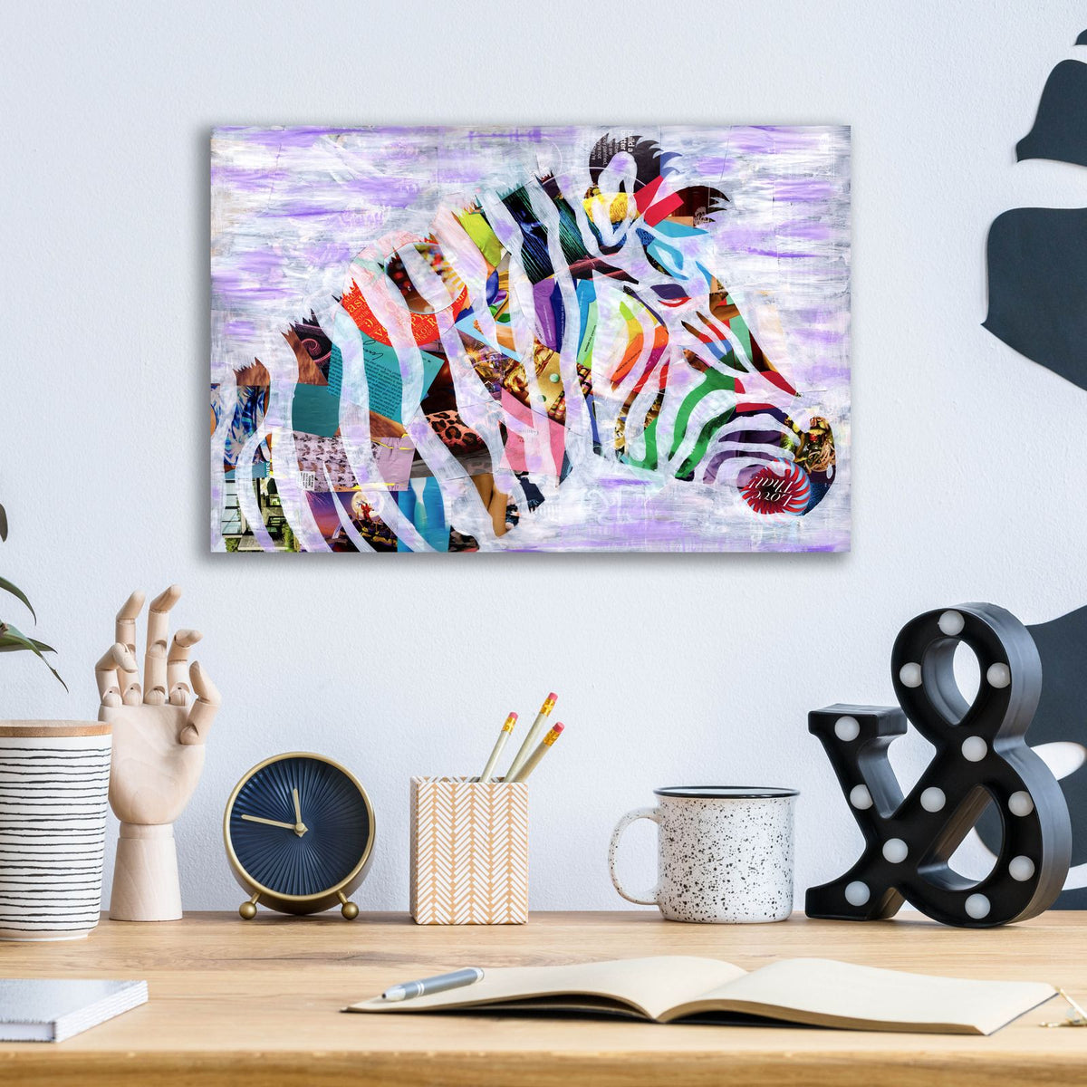 Purple Zebra by Artpoptart - 16x12 acrylic wall art in a room