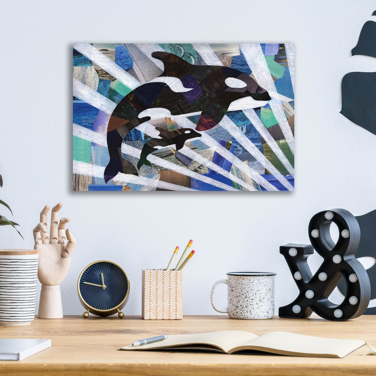 Killer Cute Whales by Artpoptart - 16x12 acrylic wall art in a room