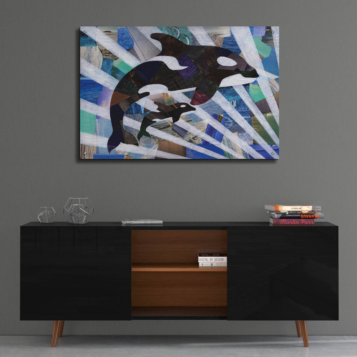 Killer Cute Whales by Artpoptart - 36x24 acrylic wall art in a room