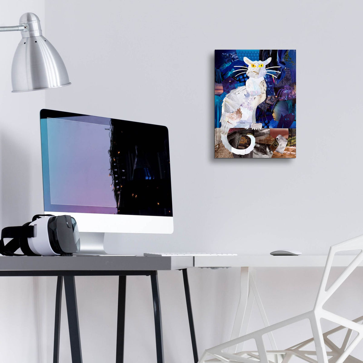 Le Chat Blanc by Artpoptart - 12x16 acrylic wall art in a room